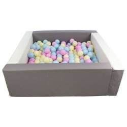 Bldt Skum Bold bassin + 300 balls, Hvid/Gr m. Pastel Bolde