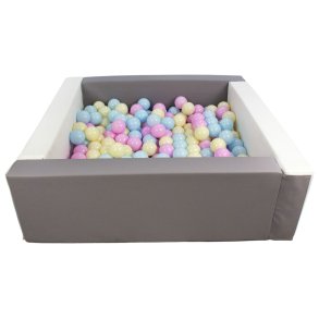 Bldt Skum Bold bassin + 300 balls, Hvid/Gr m. Pastel Bolde