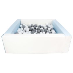 Bldt skum Bold bassin + 300 balls, Hvid/Lysebl m. Hvide og Gr Bolde