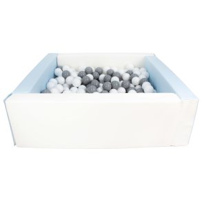 Bldt skum Bold bassin + 300 balls, Hvid/Lysebl m. Hvide og Gr Bolde