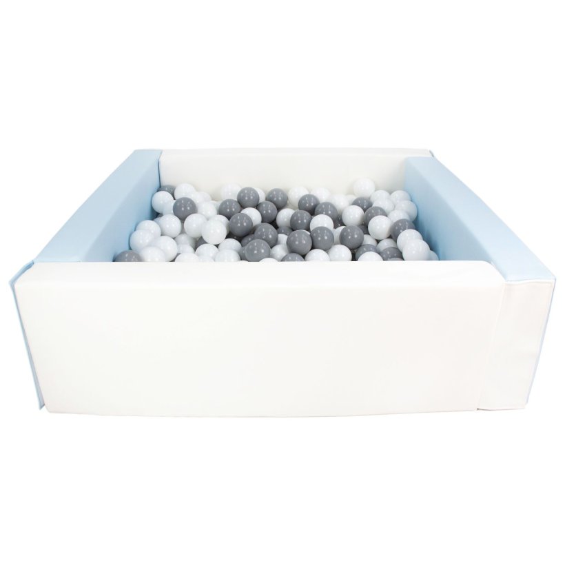 Bldt skum Bold bassin + 300 balls, Hvid/Lysebl m. Hvide og Gr Bolde