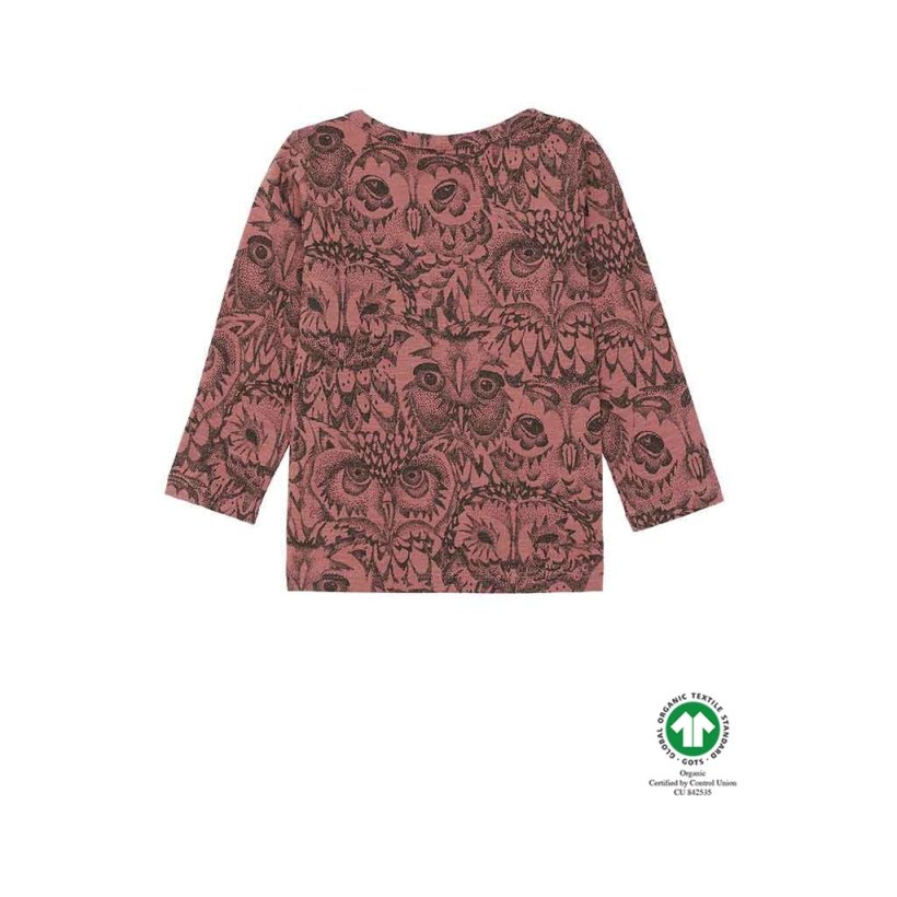 Soft Gallery Langrmet T-Shirt Burlwood, AOP Owl
