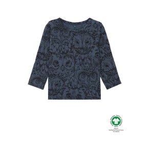 Soft Gallery Langrmet T-Shirt Orion Blue, AOP Owl