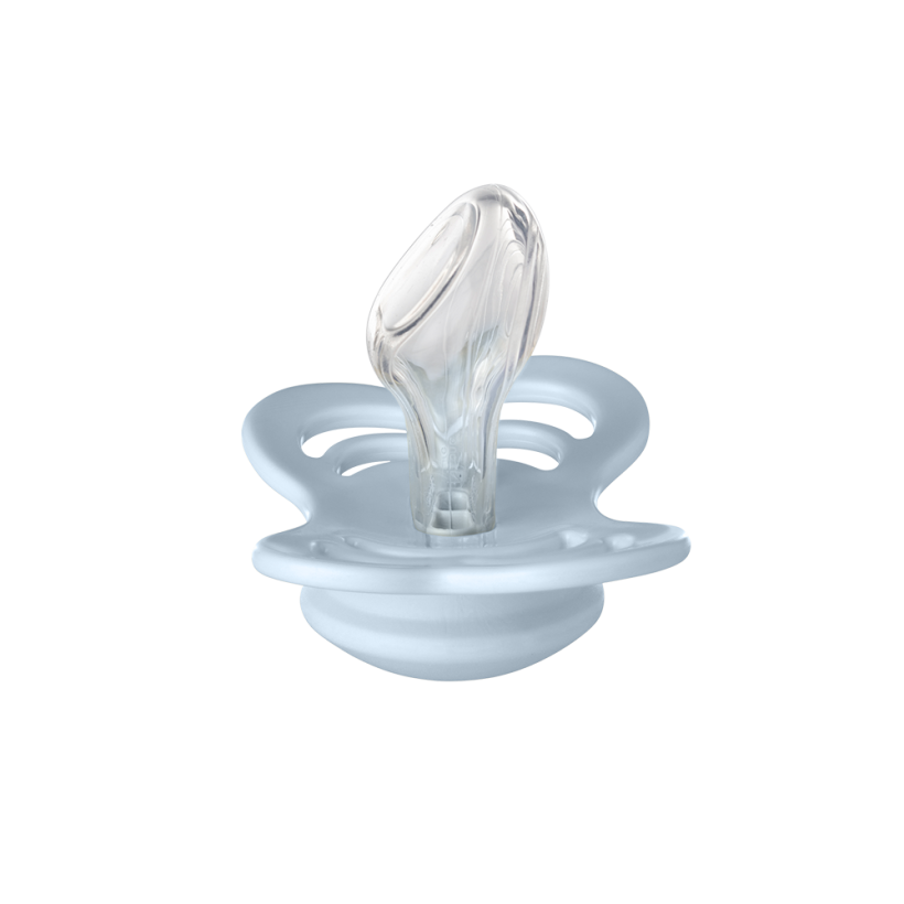 BIBS Couture - 2 Pack Silicone Size 1, Iron/Baby Blue 0+ mneder