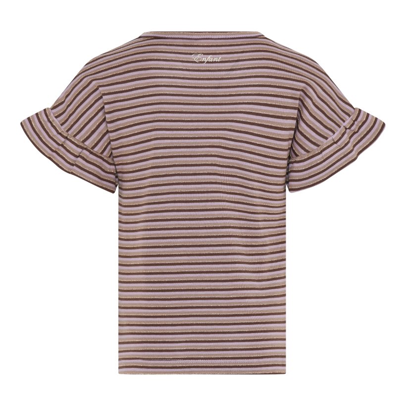 En Fant - T-Shirt SS Stripe, Chestnut