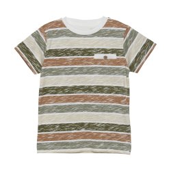 En Fant - T-Shirt SS Stripe, Moss Green