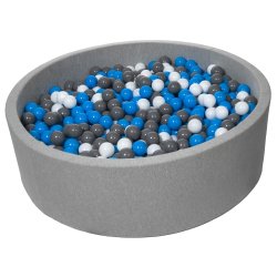 Stort Bldt Jersey Boldbassin M. 1200 Bolde, Hvid/Bl/Gr