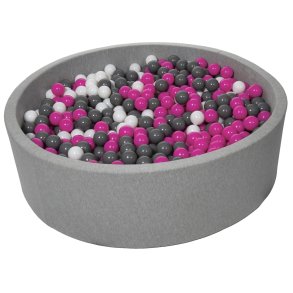 Stort Bldt Jersey Boldbassin M. 1200 Bolde, Hvid/Pink/Gr