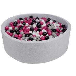 Stort Bldt Jersey Boldbassin M. 1200 Bolde, Sort/Hvid/Pink/Gr