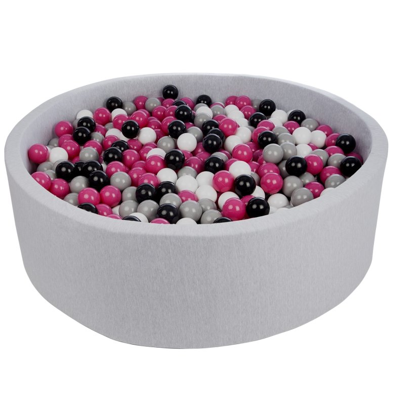 Stort Bldt Jersey Boldbassin M. 1200 Bolde, Sort/Hvid/Pink/Gr