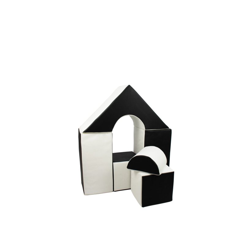 6 pcs Castle Set - Bldt Skum, Sort &amp; Hvid