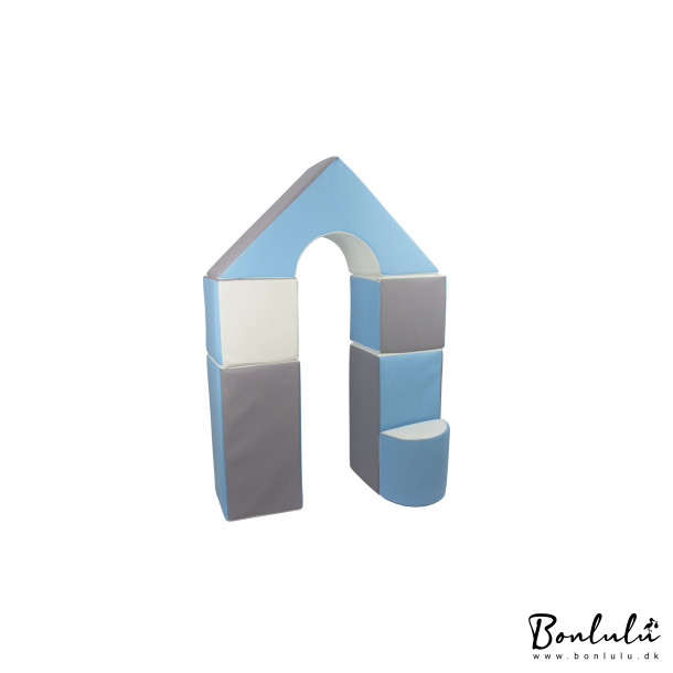 6 pcs Castle Set - Bldt Skum, Gr/Hvid/Lysebl