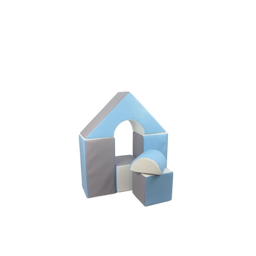 6 pcs Castle Set - Bldt Skum, Gr/Hvid/Lysebl