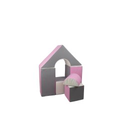 6 pcs Castle Set - Bldt Skum, Gr/Hvid/Lyserd