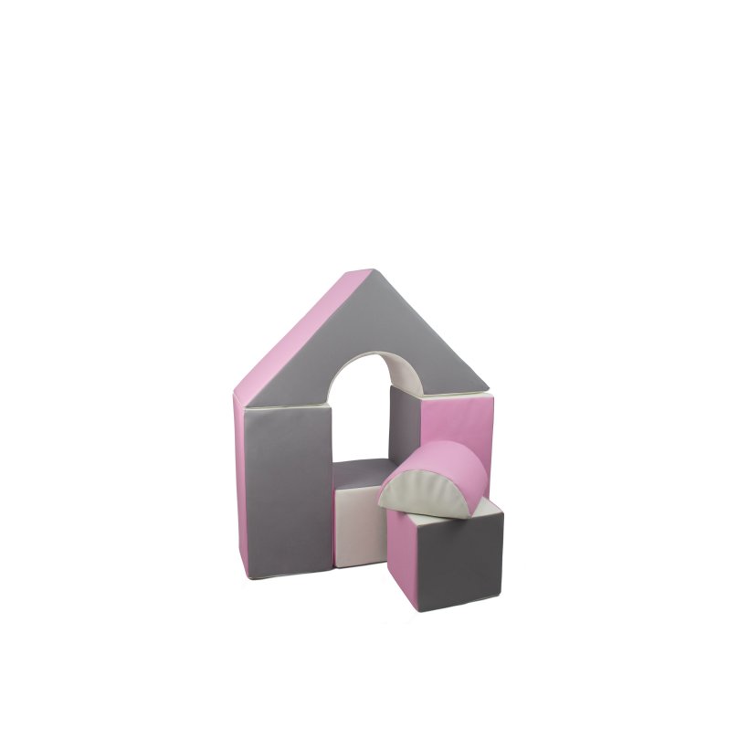 6 pcs Castle Set - Bldt Skum, Gr/Hvid/Lyserd