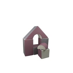 6 pcs Castle Set - Bldt Skum, Lilla/Gr/Hvid