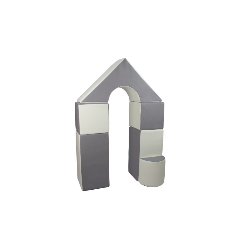 6 pcs Castle Set - Bldt Skum, Gr &amp; Hvid