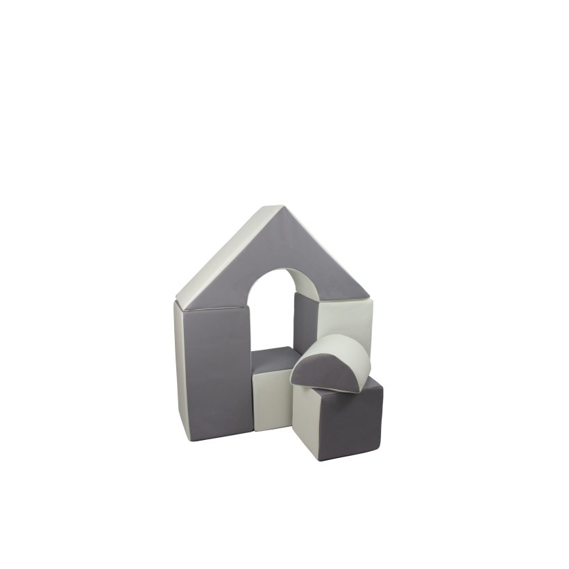 6 pcs Castle Set - Bldt Skum, Gr &amp; Hvid