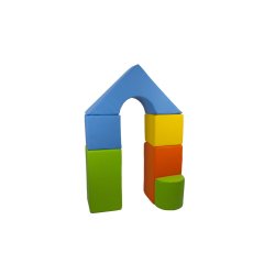 6 pcs Castle Set - Bldt Skum, Grn/Bl/Gul/Orange