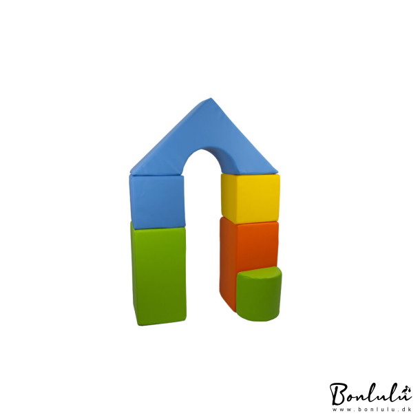 6 pcs Castle Set - Bldt Skum, Grn/Bl/Gul/Orange
