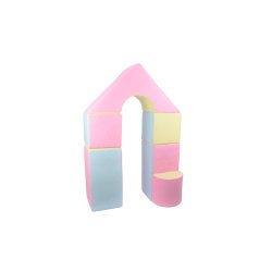6 pcs Castle Set - Bldt Skum, Pastel Farver