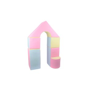 6 pcs Castle Set - Bldt Skum, Pastel Farver