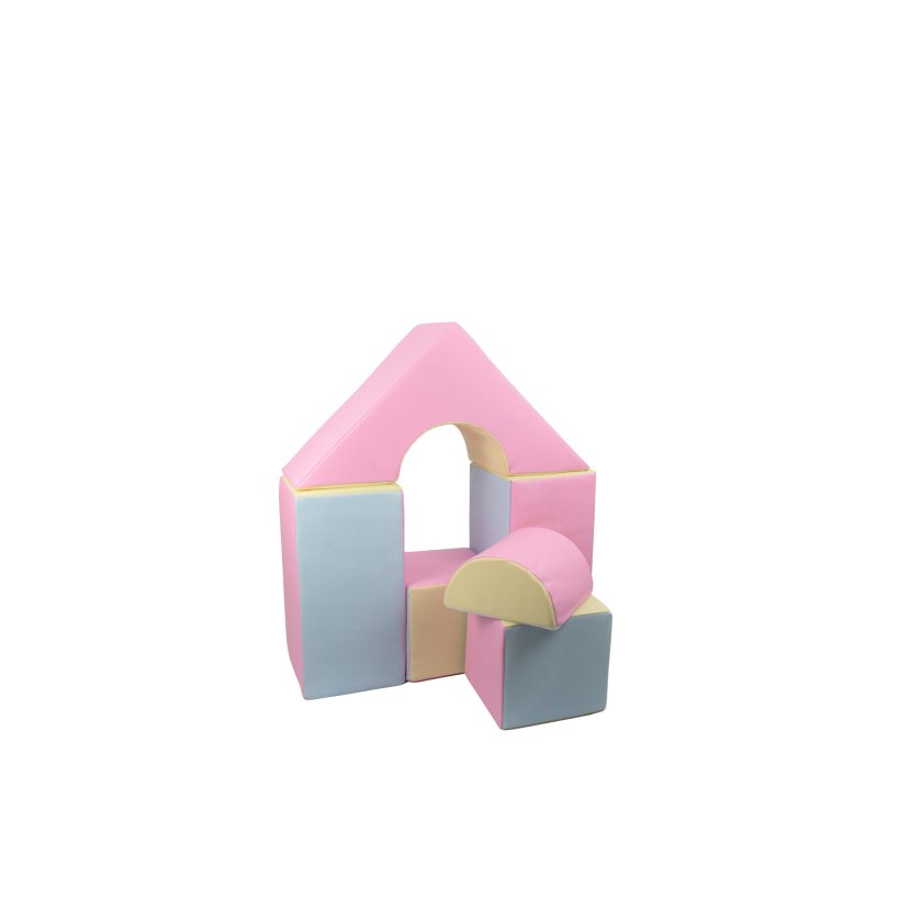 6 pcs Castle Set - Bldt Skum, Pastel Farver