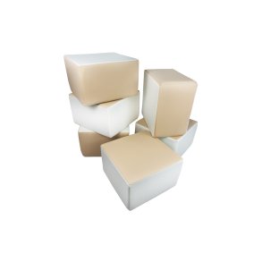 6 Pcs Building Blocks - Bldt skum, Hvid & Beige
