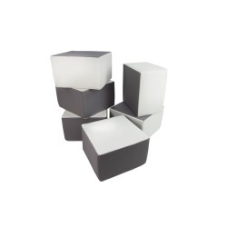 6 Pcs Building Blocks - Bldt skum, Gr &amp; Hvid