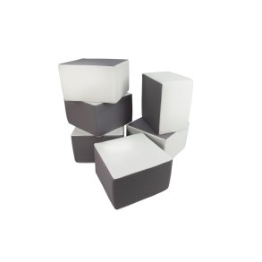 6 Pcs Building Blocks - Bldt skum, Gr & Hvid