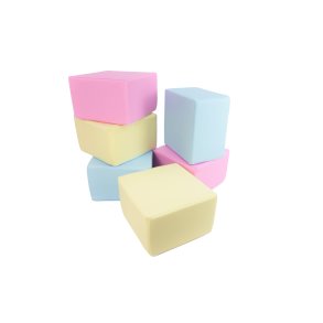 6 Pcs Building Blocks - Bldt skum, Pastel Farver