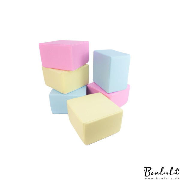6 Pcs Building Blocks - Bldt skum, Pastel Farver