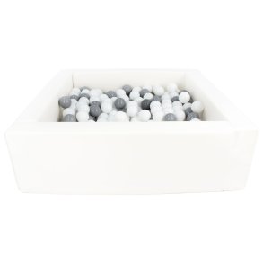 Bldt skum Bold bassin + 300 balls, Hvid m. Hvid og gr bolde