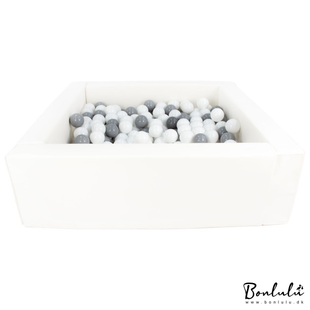 Centralisere hånd afbryde Blødt skum Bold bassin + 300 balls, Hvid m. Hvid og grå bolde -  BOLDBASSINER - Bonlulu.dk