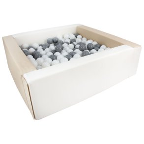 Bldt skum Bold bassin + 300 balls, Beige/Hvid M. Hvid og gr bolde