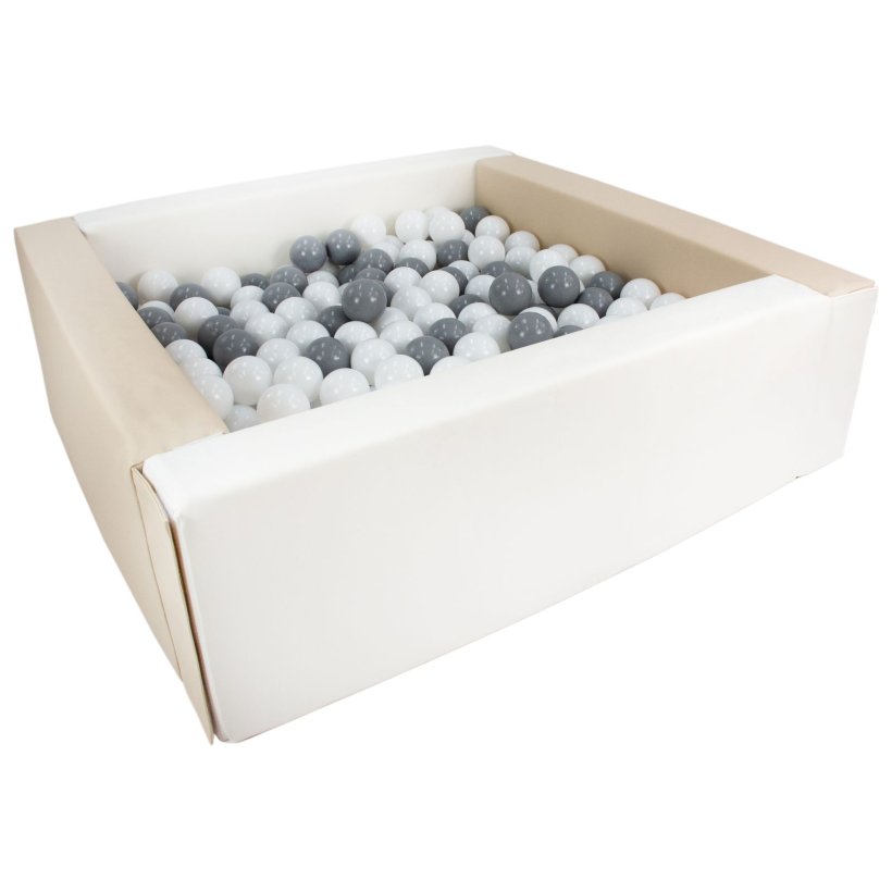 Bldt skum Bold bassin + 300 balls, Beige/Hvid M. Hvid og gr bolde