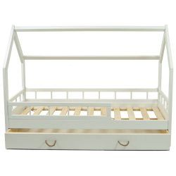 Husseng Med Skuffe og Barriere, Hvid