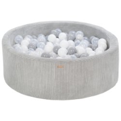 Fljls Boldbassin m. 300 bolde - Hvid, Gr, Mrkegr