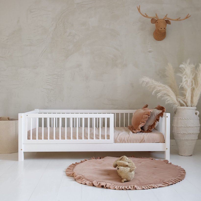 Madrid  - Hvid Juniorseng, Med Sengehest