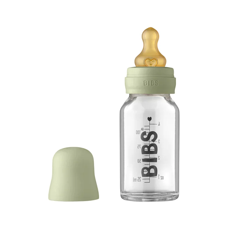 Baby Glass Bottle Complete Set 110ml - Sage