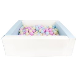 Bldt skum Bold bassin + 300 balls, Hvid/Lysebl m. Pastel Farver 