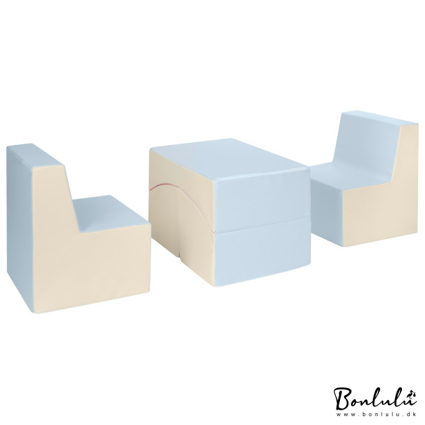 Bord &amp; Stolest - Mrkebl, Hvid