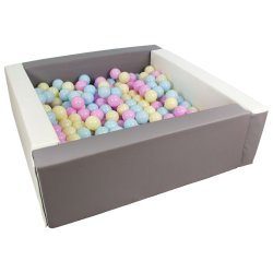 Bldt Skum Bold bassin + 300 balls, Hvid/Gr m. Pastel Bolde