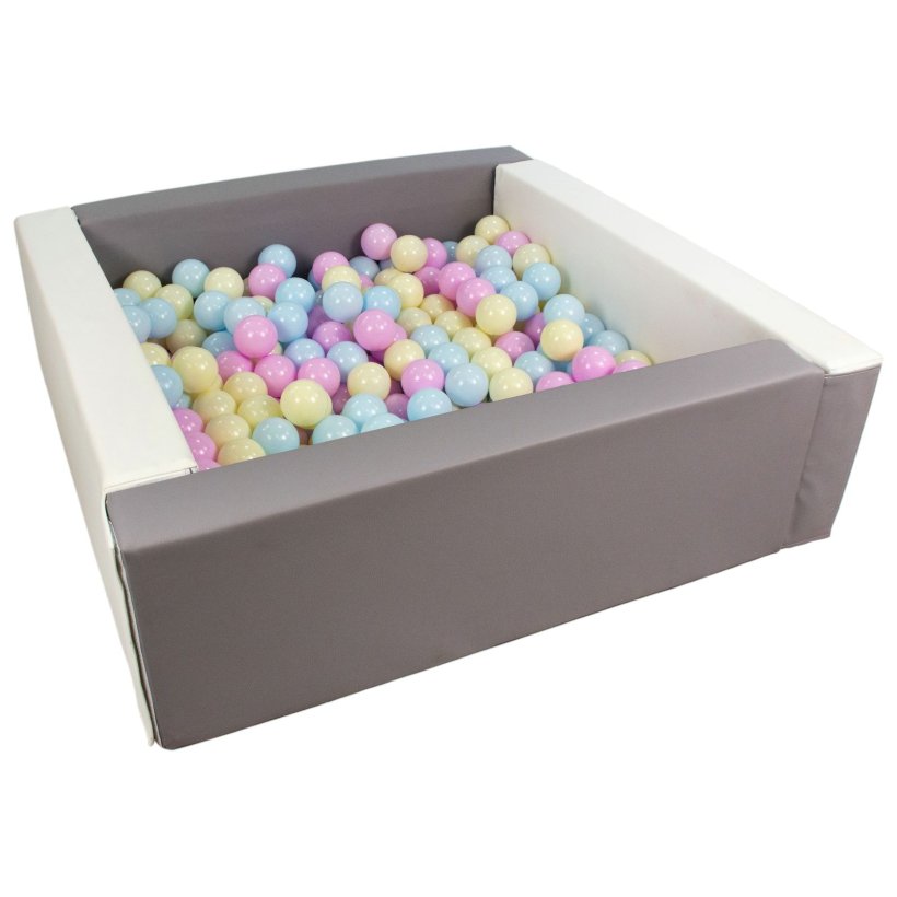 Bldt Skum Bold bassin + 300 balls, Hvid/Gr m. Pastel Bolde