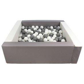 Bldt Skum Bold bassin + 300 balls, Hvid/Gr m. Hvid/Gr Bolde