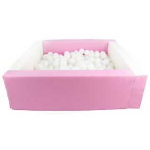 Bldt skum Bold bassin + 300 balls, Hvid/Lyserd m. Hvide Bolde