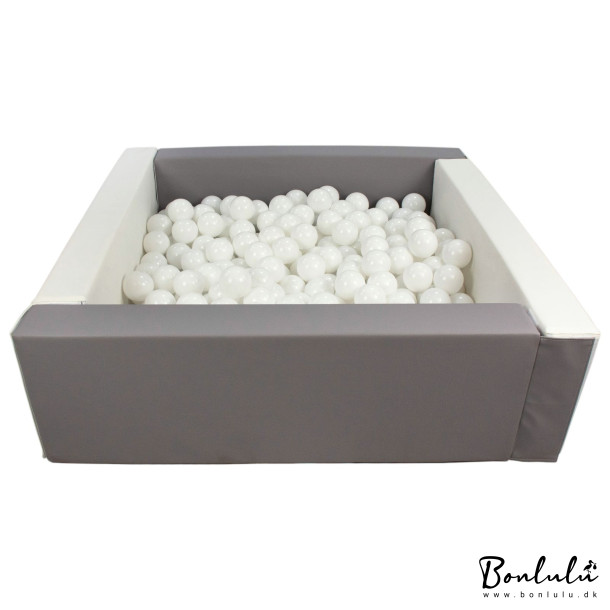 Bldt skum Bold bassin + 300 balls, Hvid/Gr m. Hvide Bolde