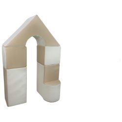 6 pcs Castle Set - Bldt Skum, Hvid &amp; Beige