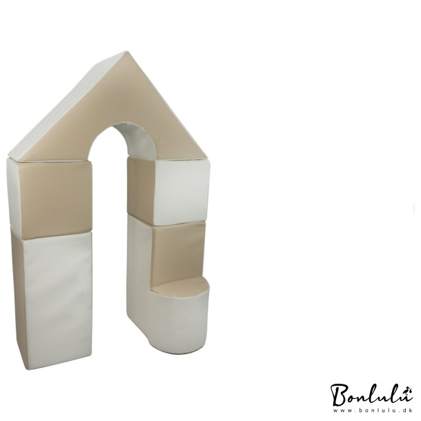6 pcs Castle Set - Bldt Skum, Hvid &amp; Beige