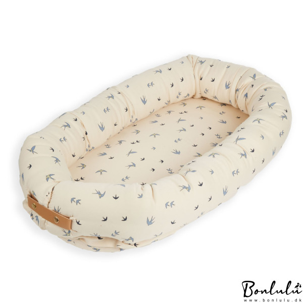 Filibabba Babynest - Dancing Swallow Blue